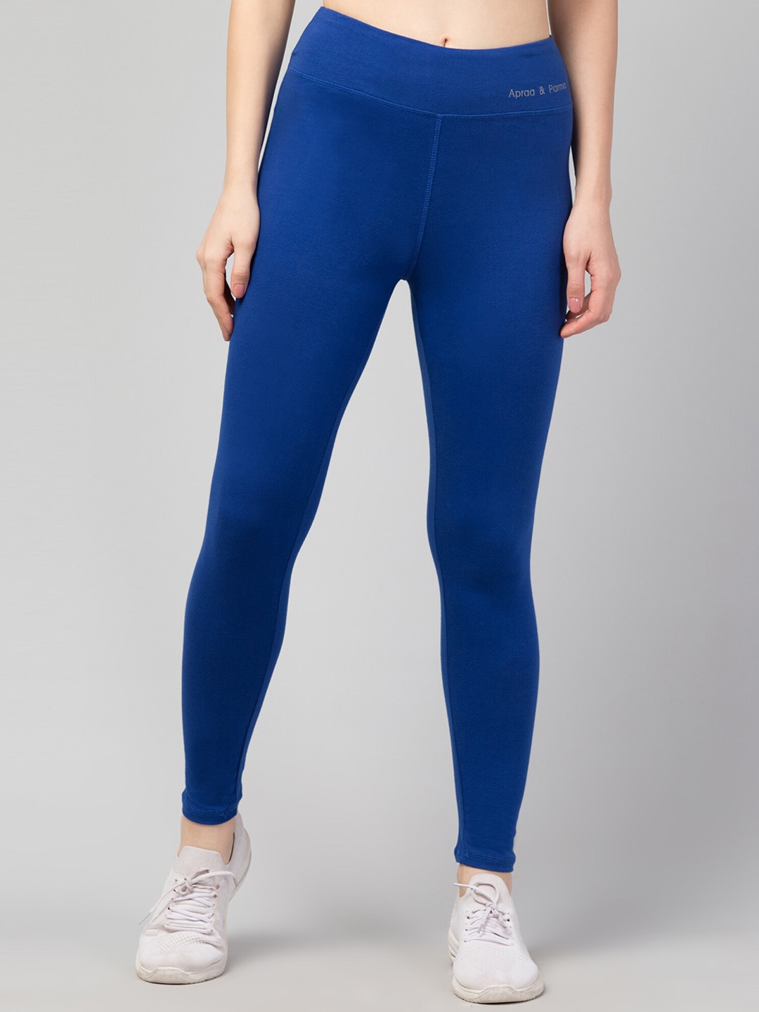 

Apraa & Parma Knitted Ankle-Length Cotton Leggings, Blue