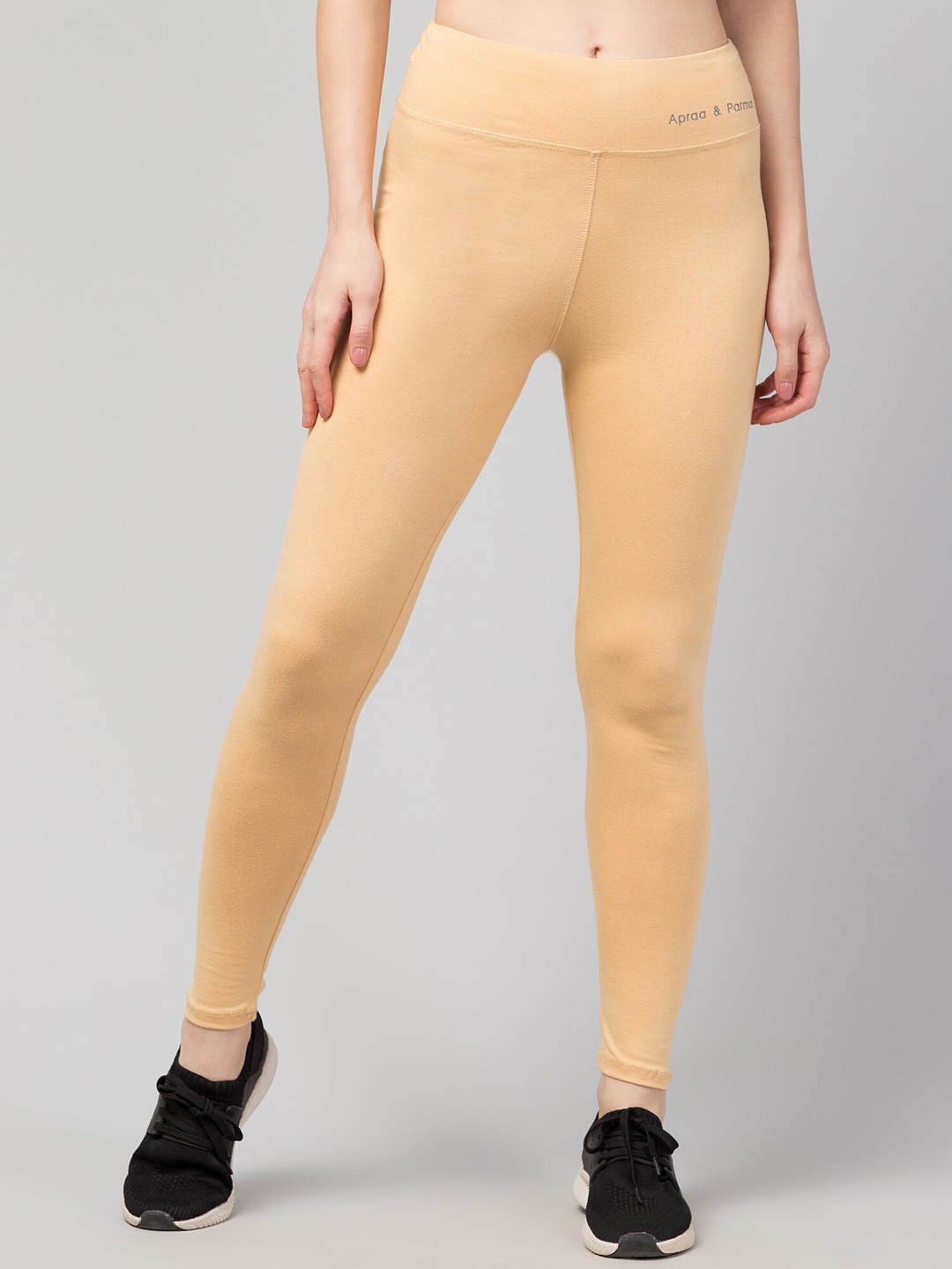 

Apraa & Parma Slim-Fit Ankle-Length Cotton Lycra Leggings, Beige