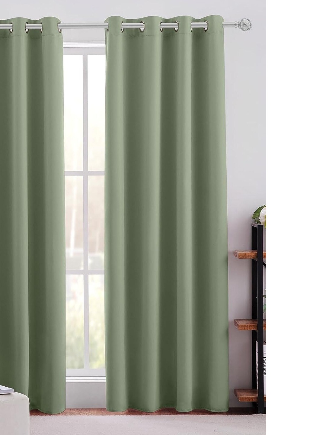 

Home Sizzler Green Black Out Window Curtain
