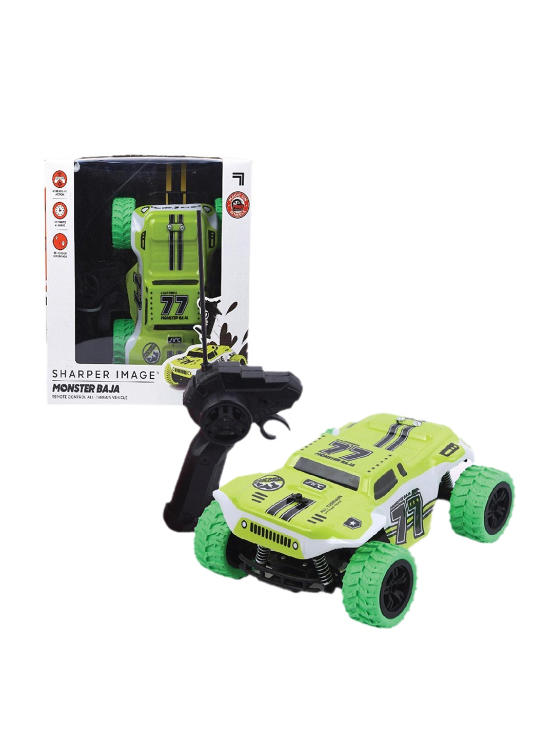 

SHARPER IMAGE Kids Monster Baja Remote Car Toy Vehicle, Green