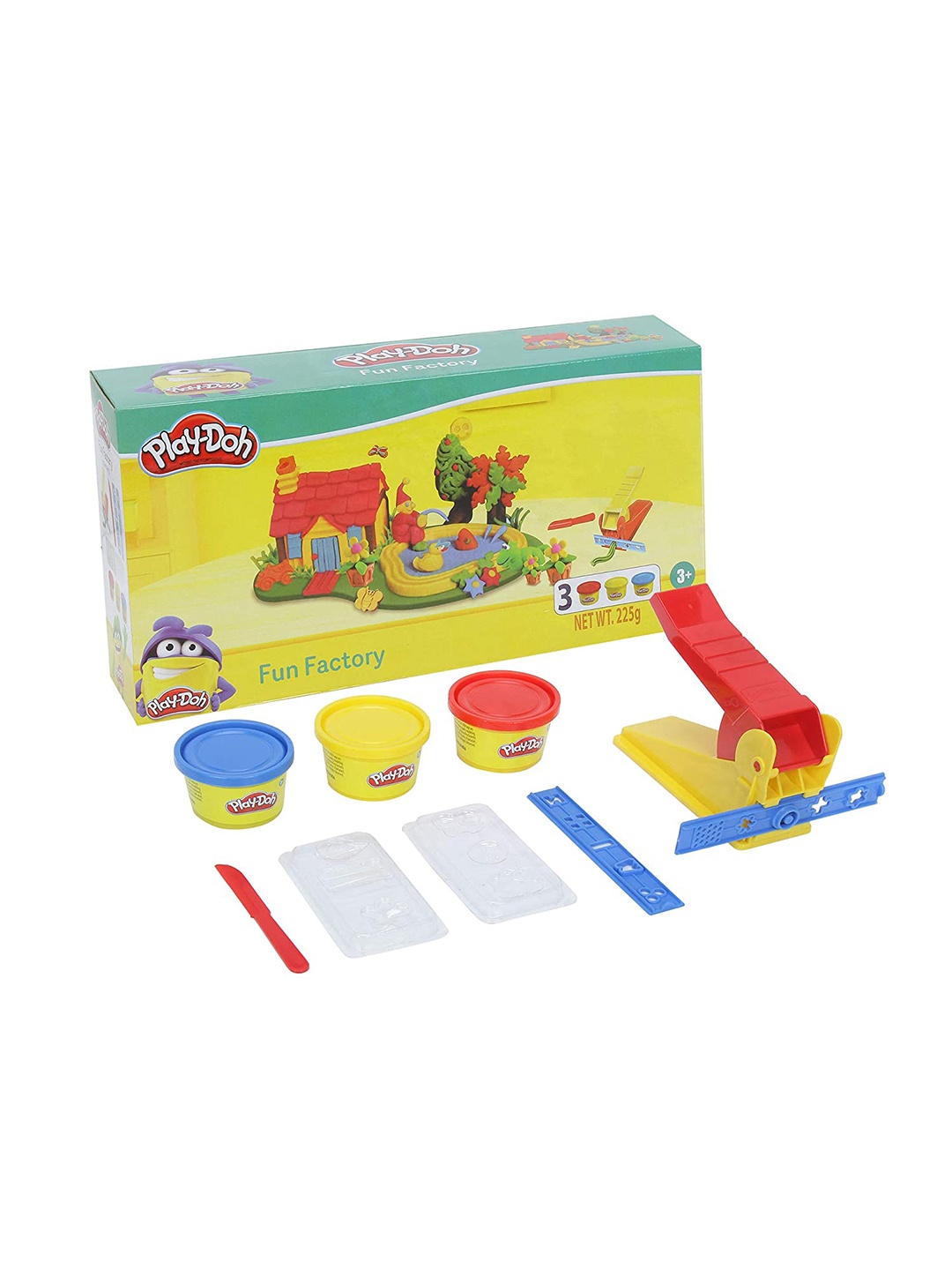 

Playdoh Kids Fun Factory Toolset With Non-Toxic Colours 3 Pcs, Yellow