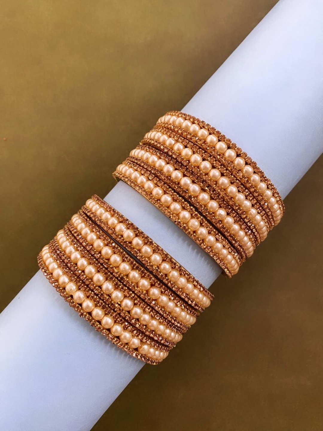 

ATIBELLE Set Of 8 Copper-Plated Embellished Bangles