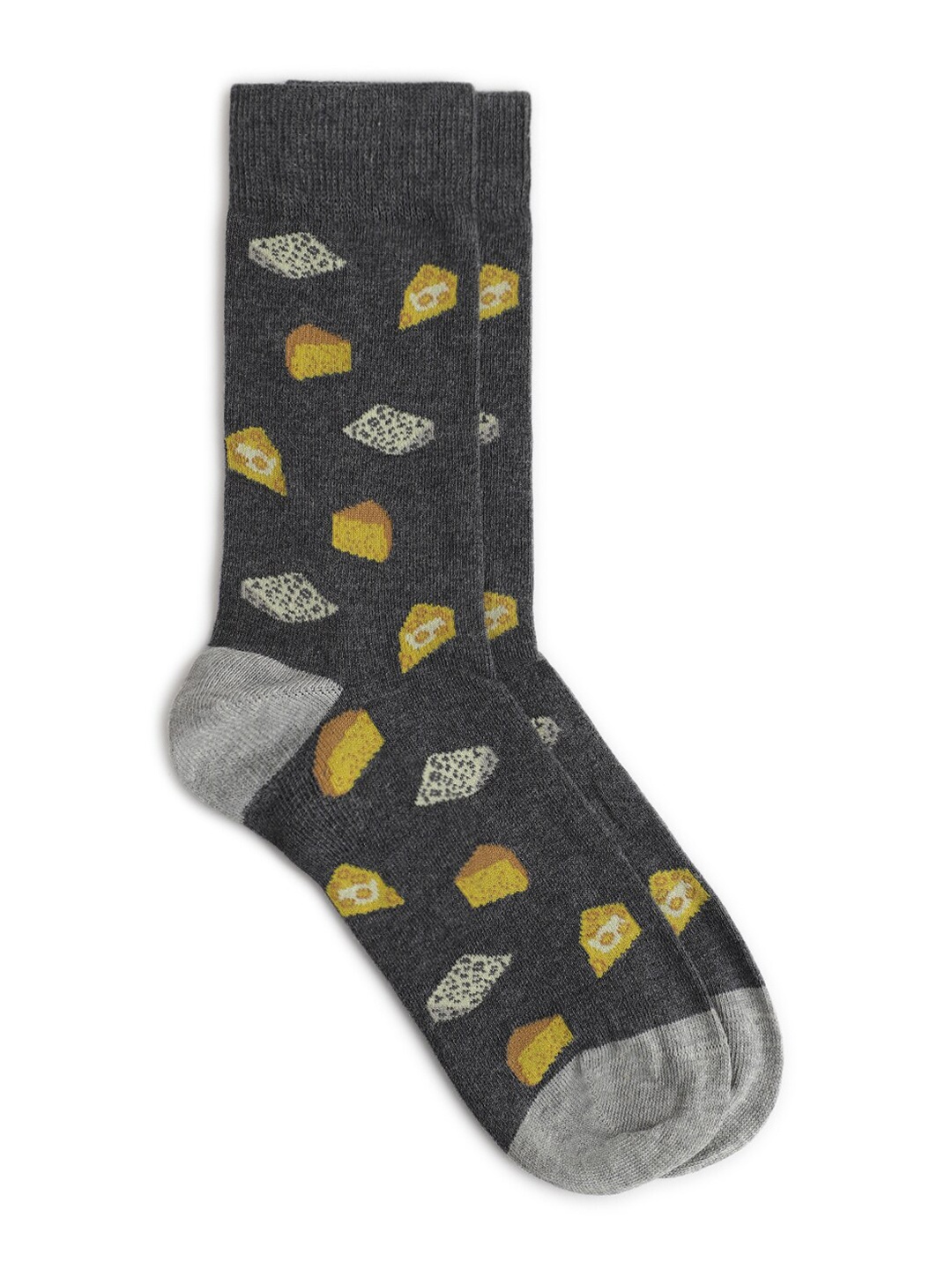 

LINDBERGH Men Patterned Calf Length Socks, Charcoal