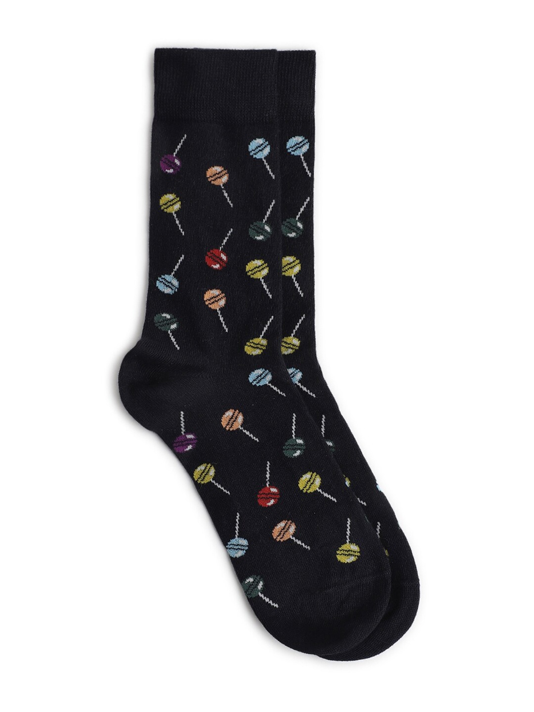 

LINDBERGH Men Patterned Calf Length Socks, Black