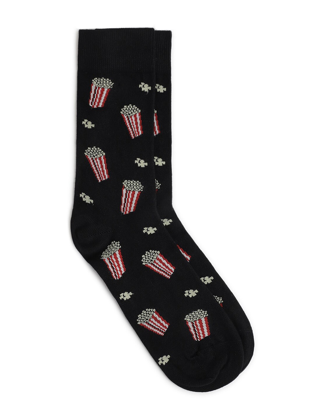 

LINDBERGH Men Patterned Calf Length Socks, Black