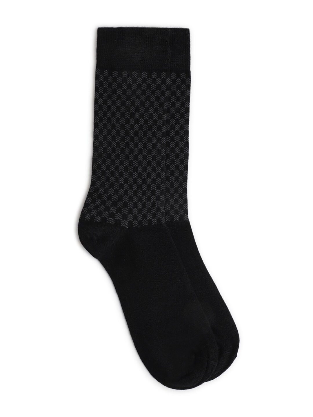 

LINDBERGH Men Patterned Calf Length Socks, Black