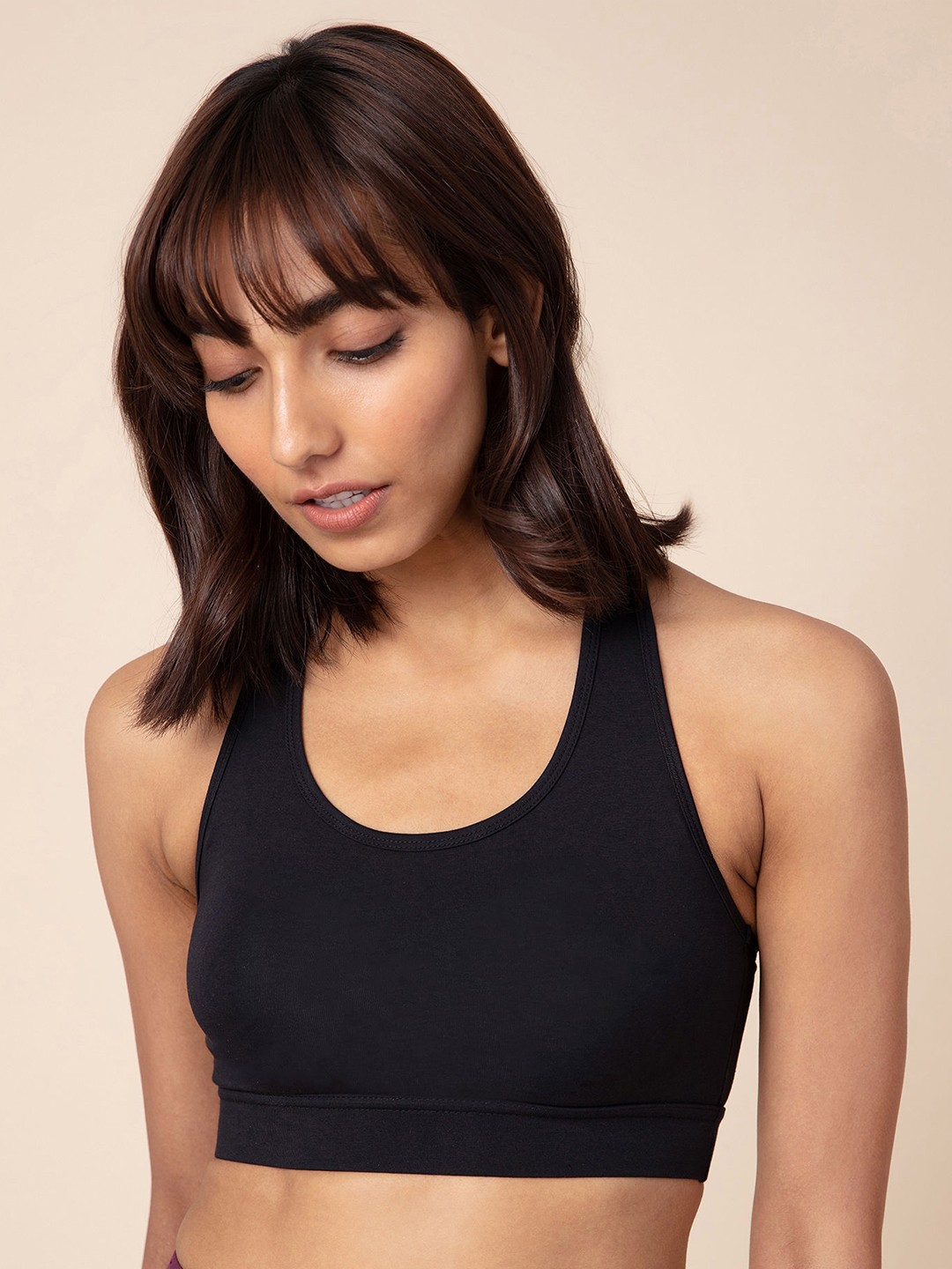 

Nykd All day Essential Cotton Sports Bra (NYK059), Black