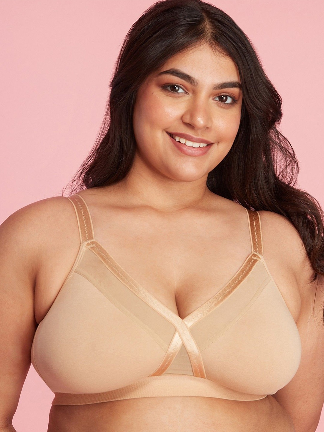 

Nykd Medium Coverage Non Padded Super Support Push-Up Bra With All Day Comfort, Brown