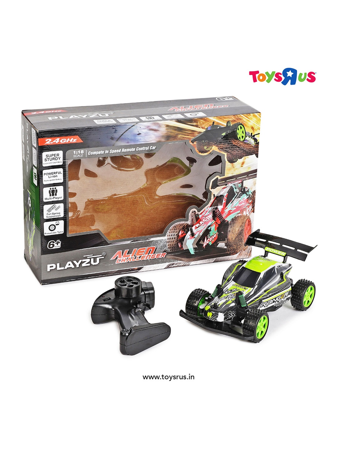 

Playzu Kids Green Alien Ranger Remote Control Buggy Car Toy Vehicles