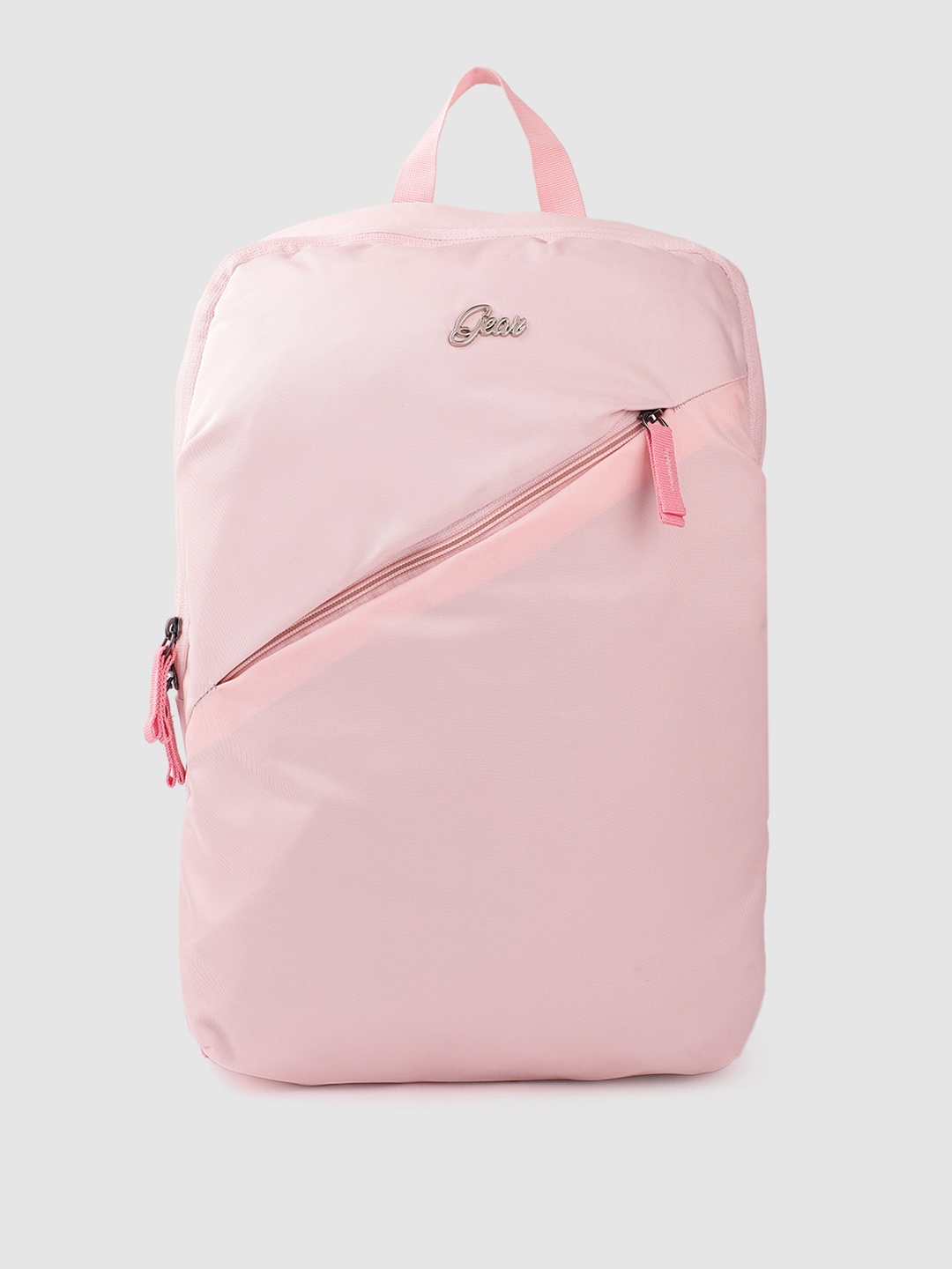 Gear Women Brand Logo Embossed Detail Medium-Sized Backpack 12L, Pink