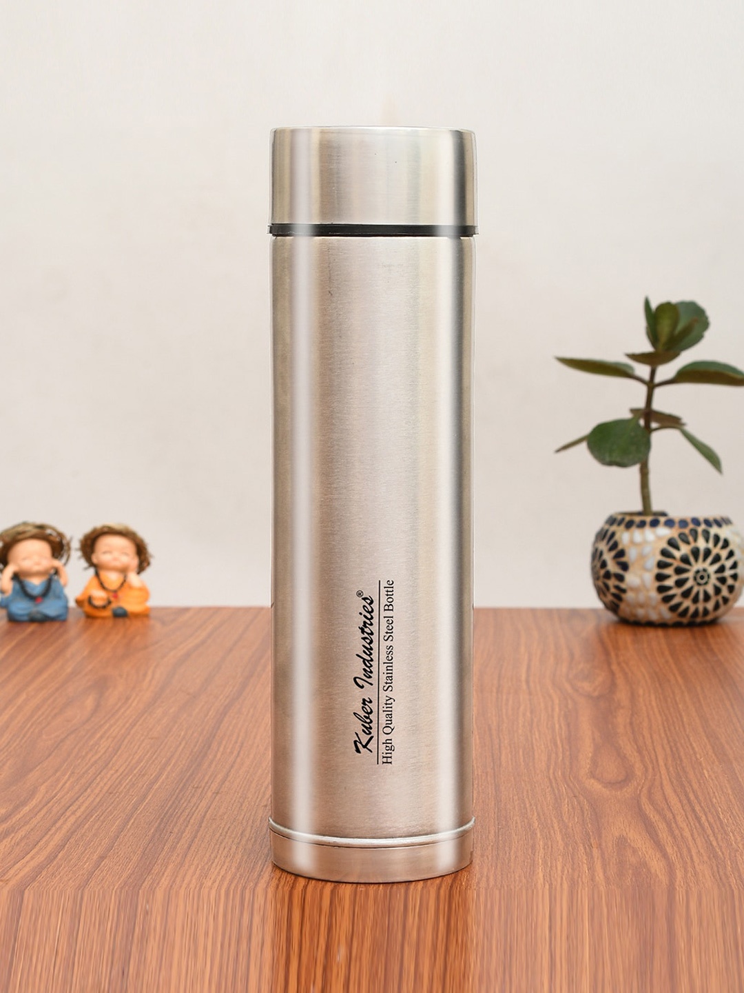 

Kuber Industries Silver Stainless Steel Water Bottle 1L