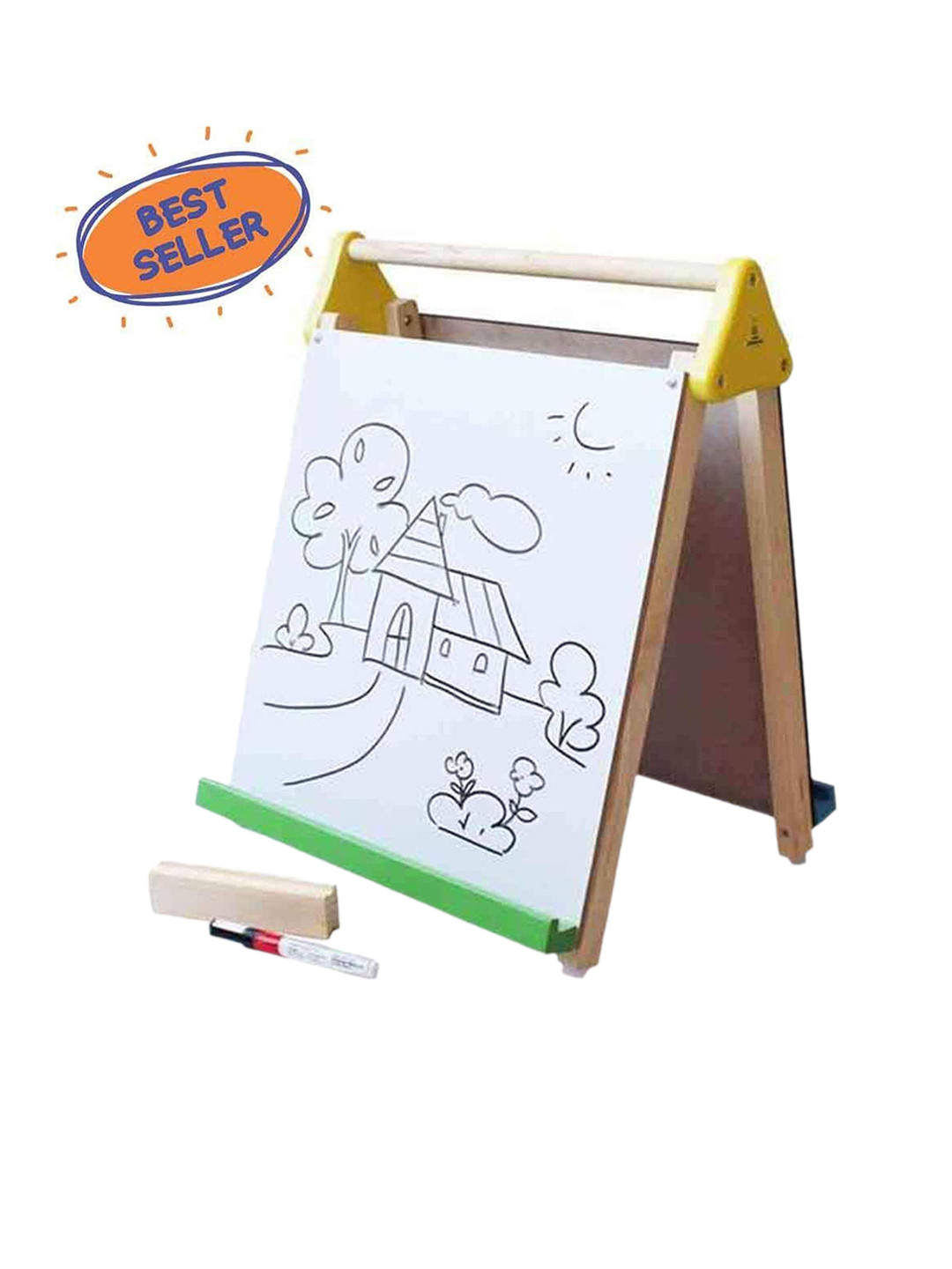 

Shumee Toys Kids Wooden Table-Top 3-In-1 Drawing Board, White