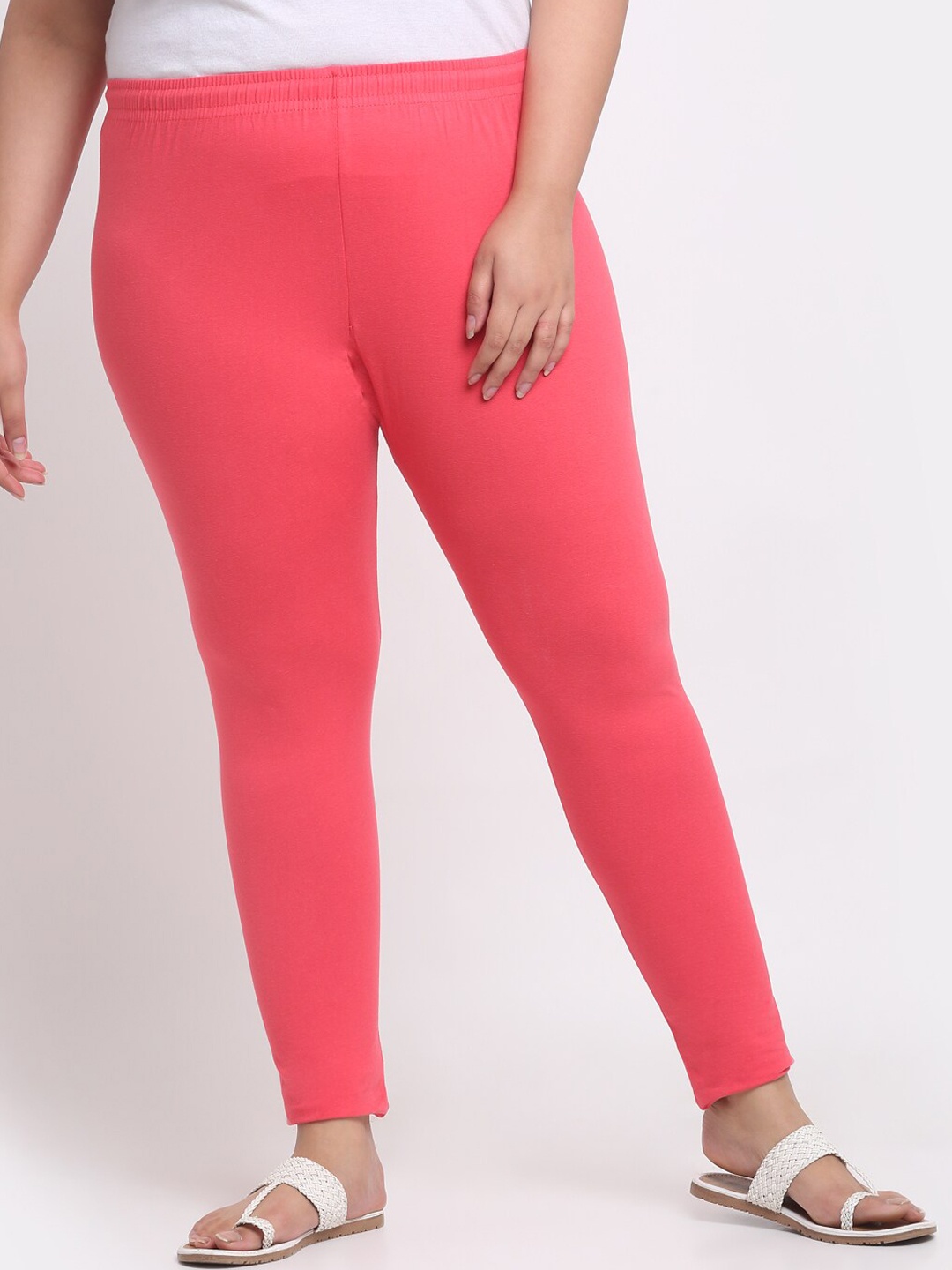 Trend Level Women Plus Size Ankle Length Leggings, Coral
