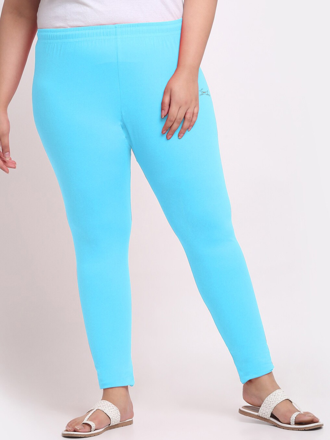 

Trend Level Women Plus Size Mid-Rise Slim-Fit Ankle Length Leggings, Turquoise blue
