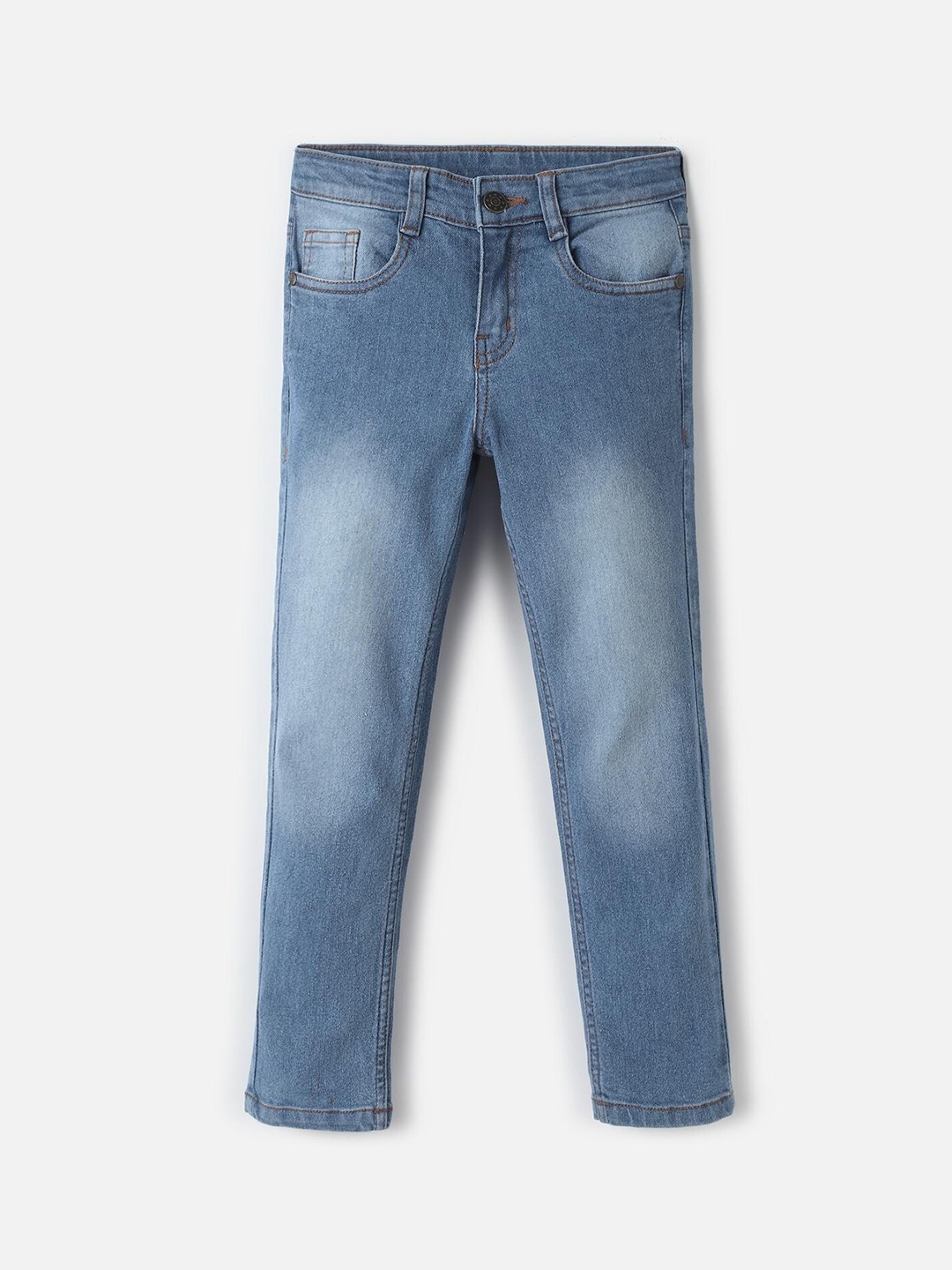 

UrbanMark Boys Clean Look Mid Rise Slim Fit Cotton Jeans, Navy blue