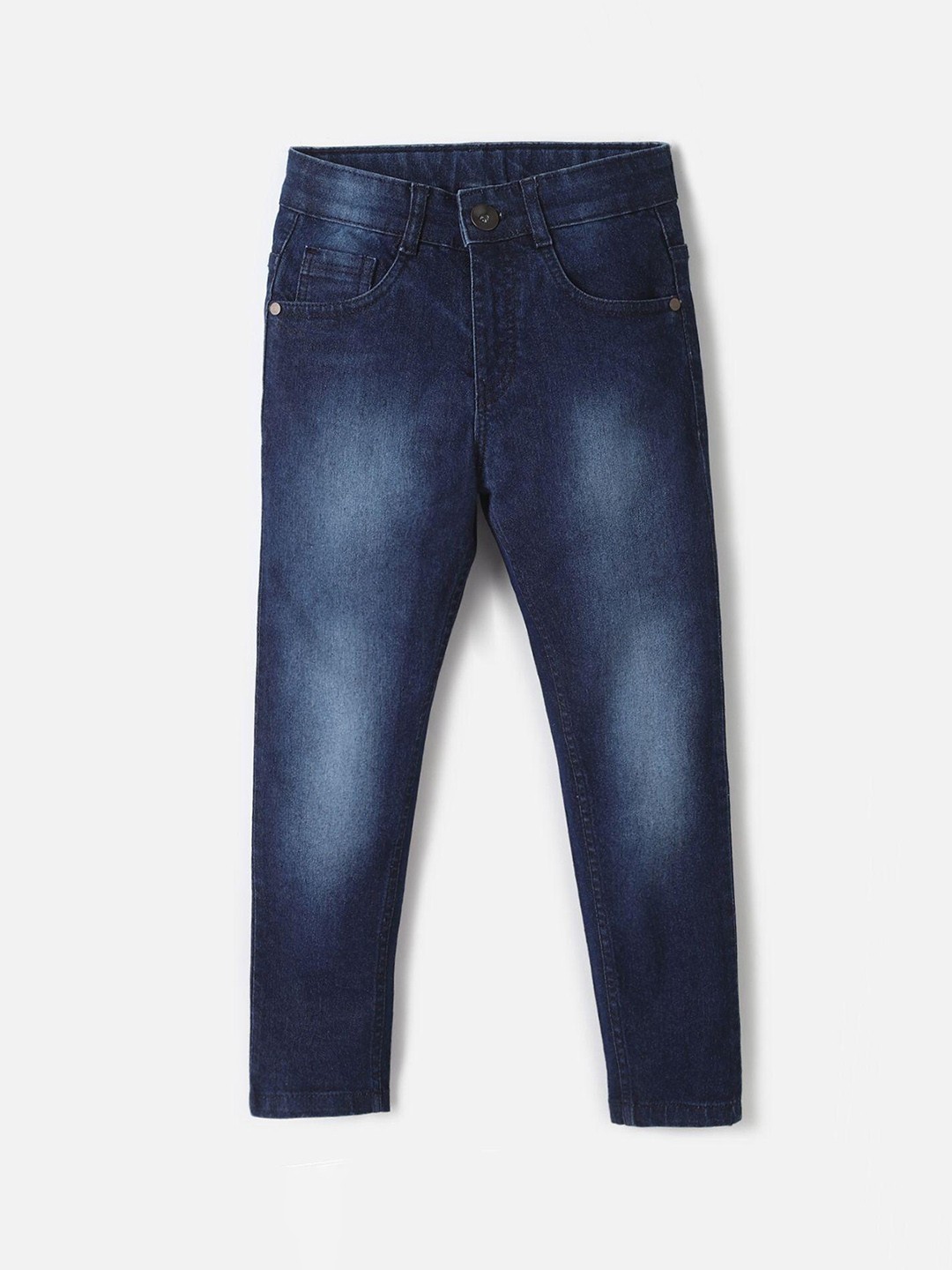 

UrbanMark Boys Slim Fit Clean Look Light Fade Stretchable Jeans, Blue