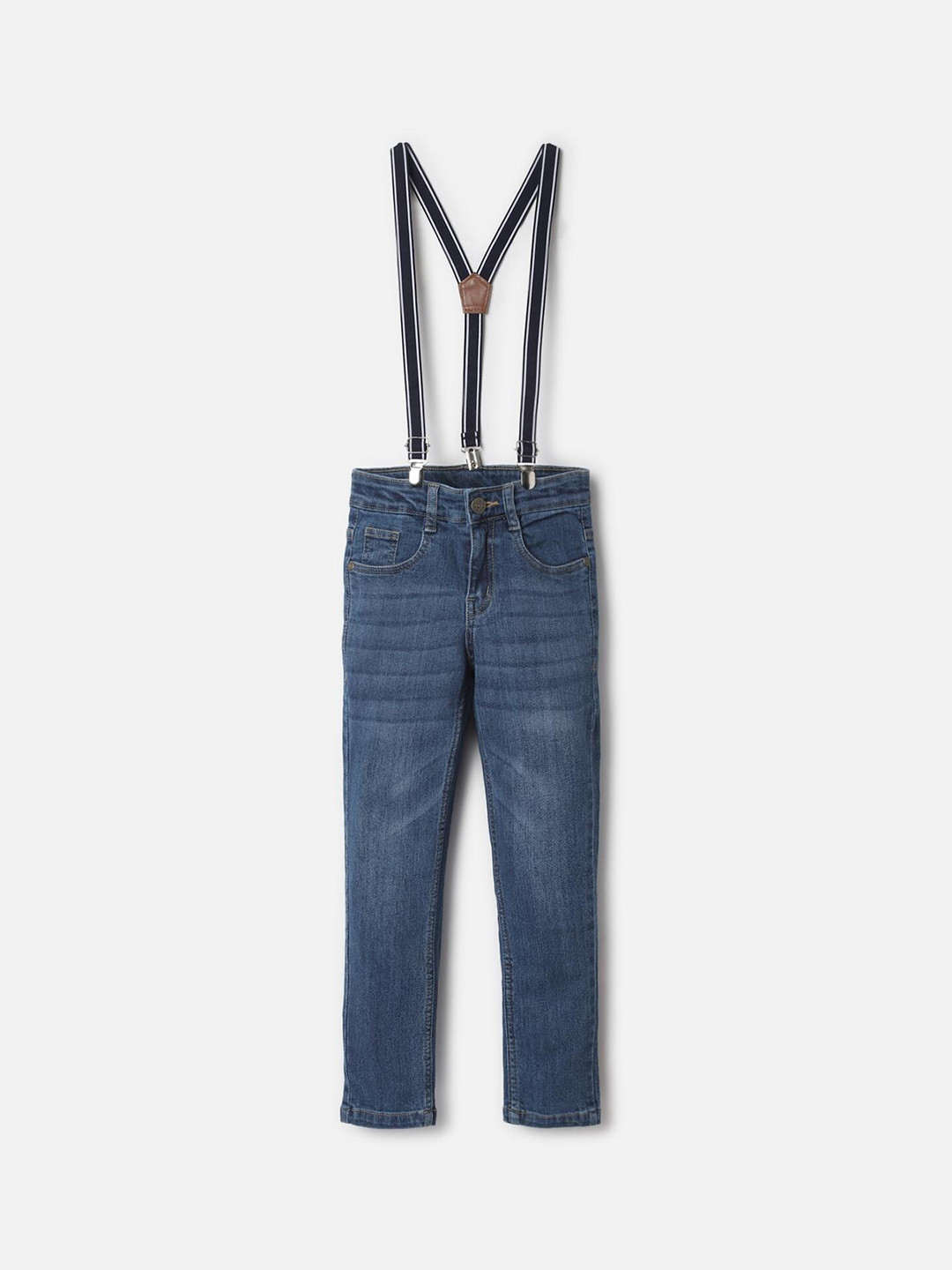 

UrbanMark Boys Slim Fit Light Fade Stretchable Jeans, Blue