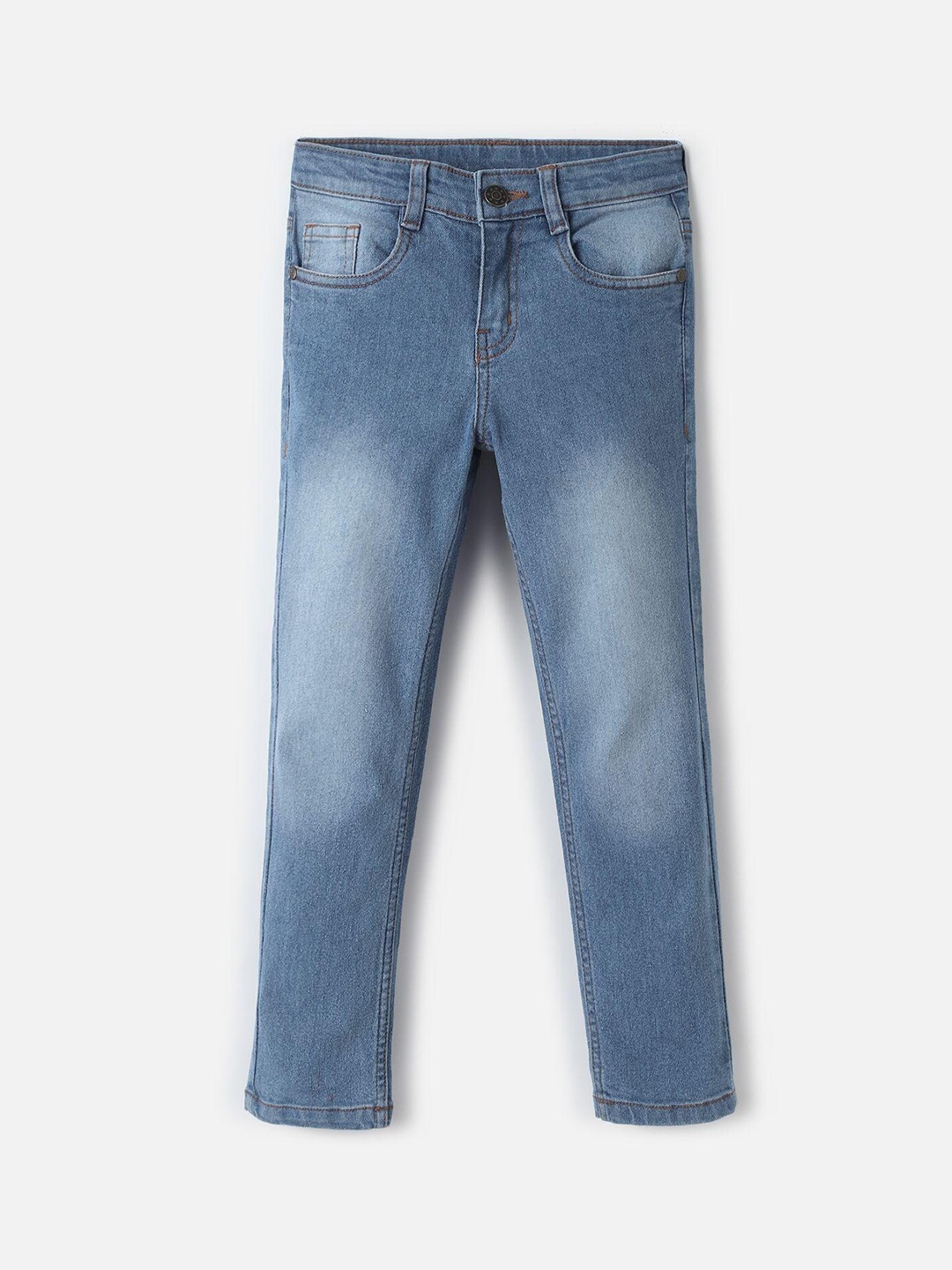 

UrbanMark Boys Mid-Rise Slim Fit Clean Look Heavy Fade Stretchable Jeans, Blue