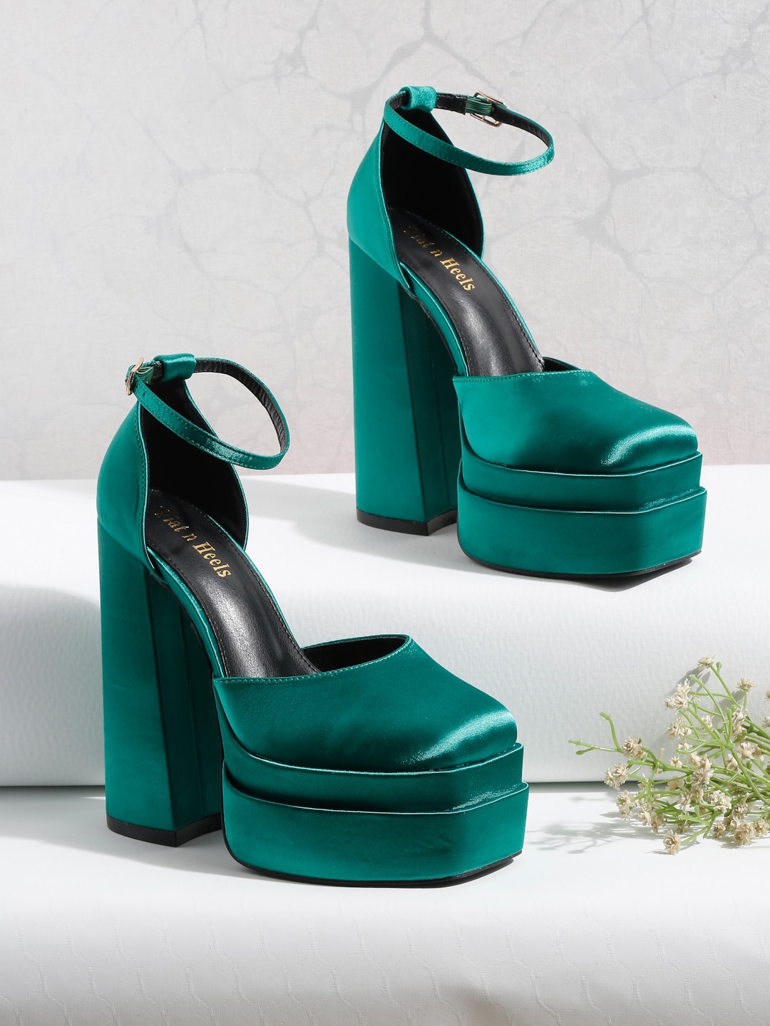 

Flat n Heels Square Toe Platform Heel Pumps, Teal