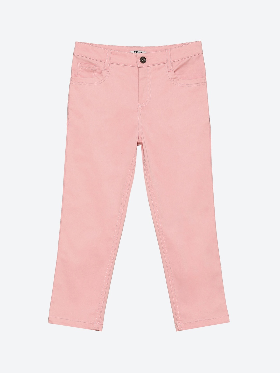 

2Bme Girls Mid-Rise Cotton Regular Trousers, Pink