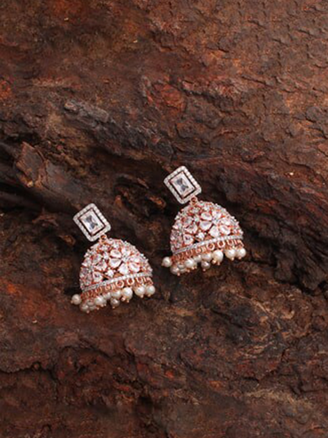 

Mirana Rose Gold-Plated Contemporary Jhumkas