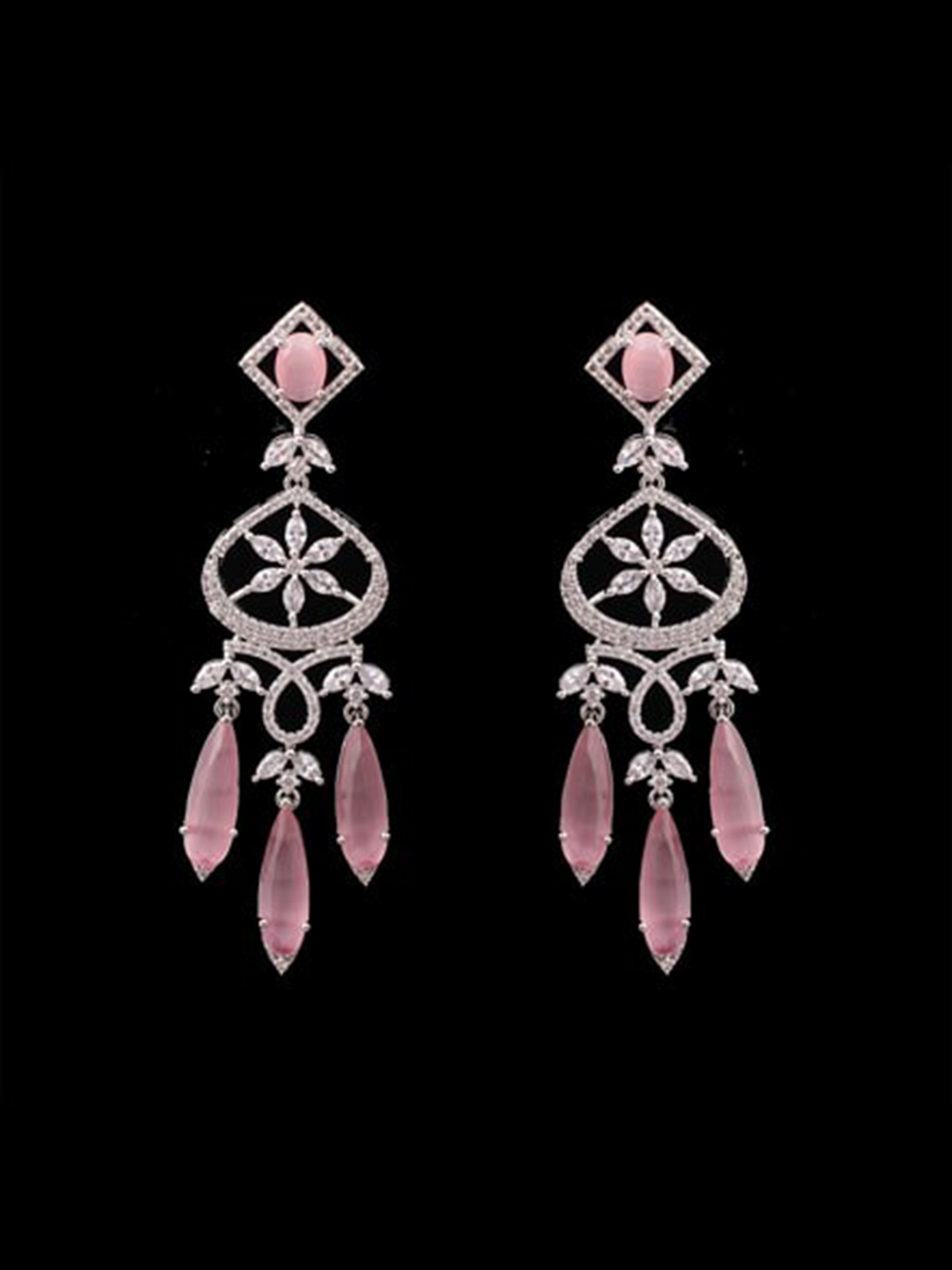 

Mirana Rhodium-Plated Contemporary Drop Earrings, Silver