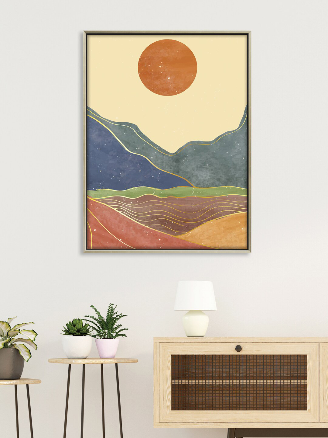 

RANDOM Beige & Brown Landscape Printed Canvas Framed Wall Art