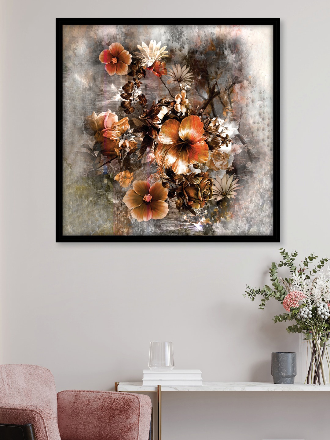 

RANDOM Grey & Brown Framed Painting Wall Art