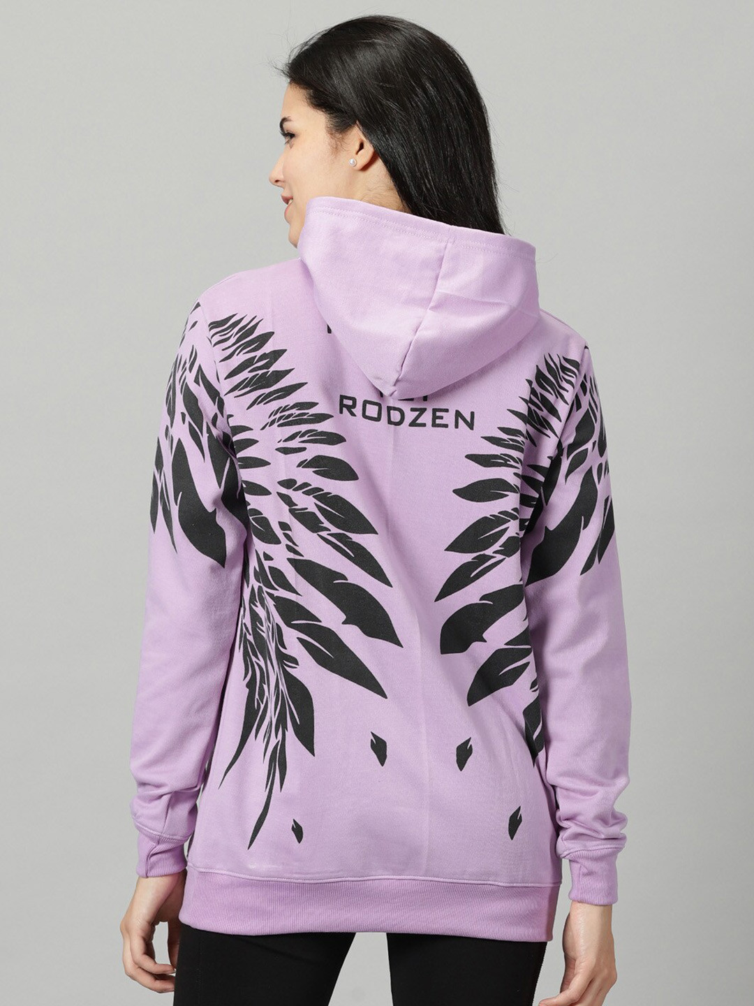 

Rodzen Printed Hooded Fleece Pullover Sweatshirt, Lavender