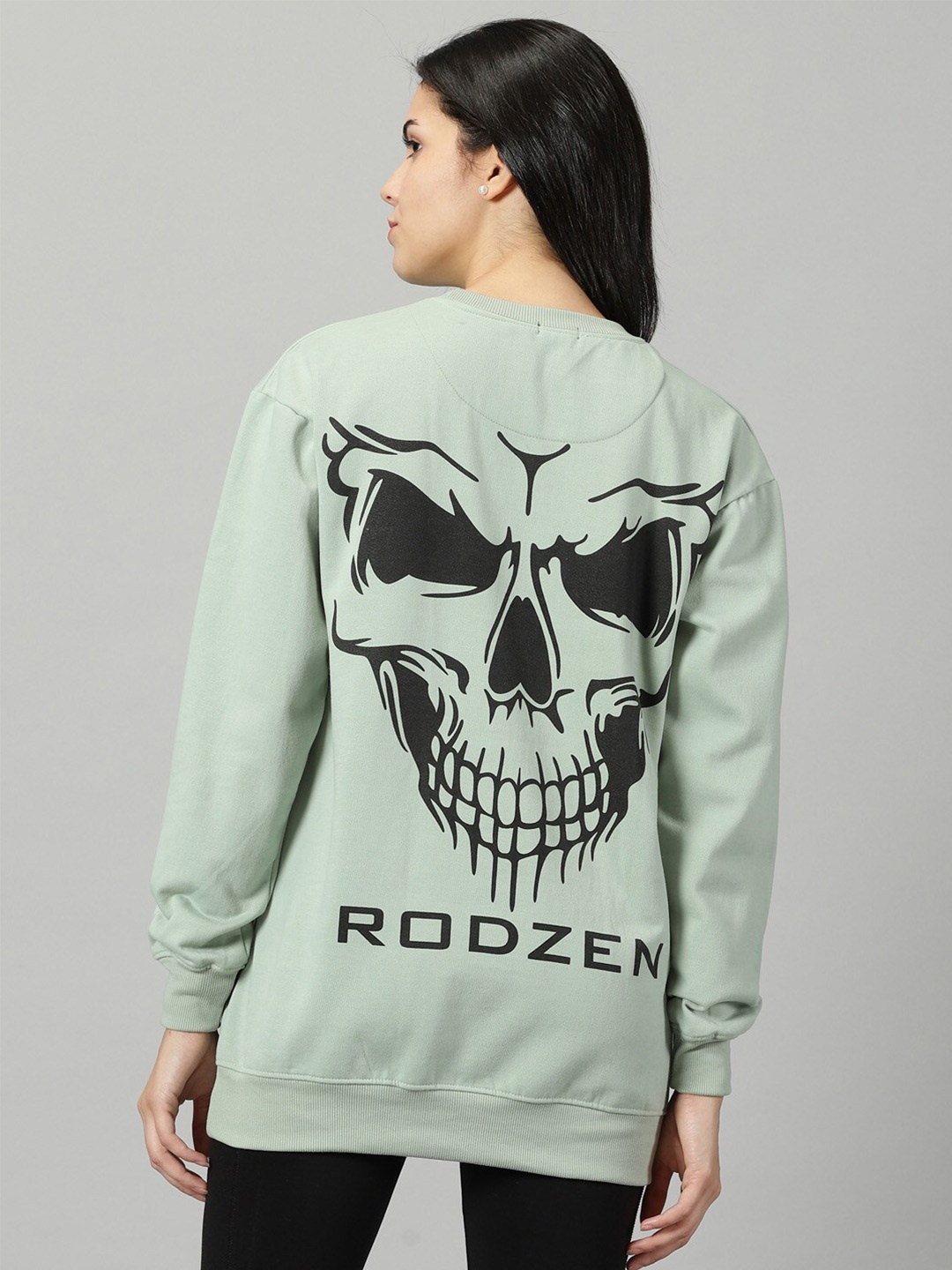 

Rodzen Printed Fleece Pullover Sweatshirt, Green