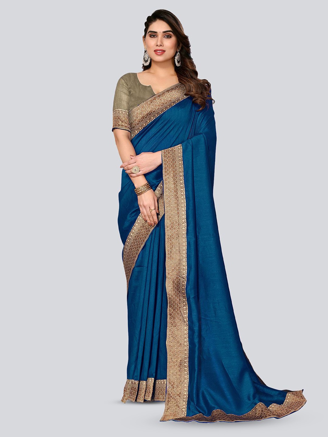 

SIRIL Art Silk Saree, Teal