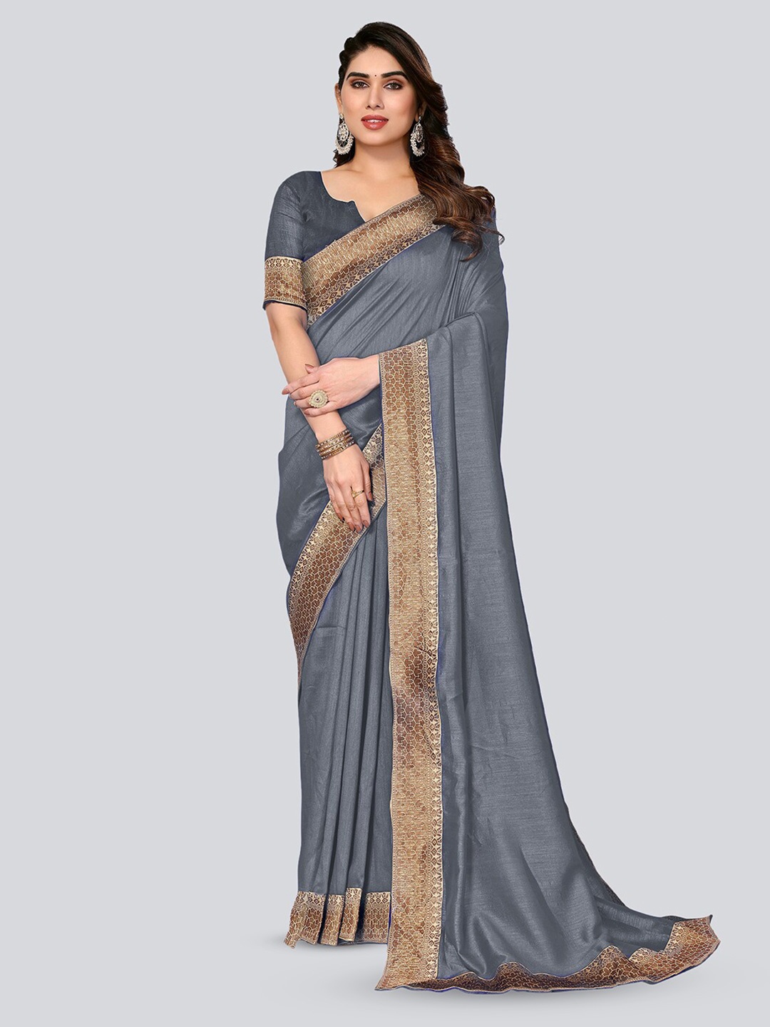 

SIRIL Art Silk Saree, Grey