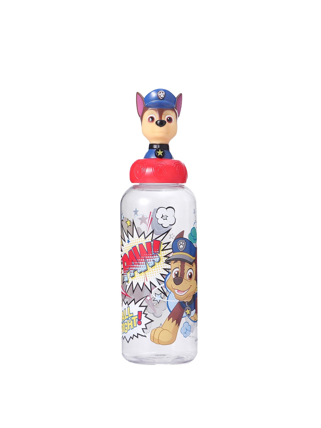 

PAW PATROL Kids Red Printed Water Bottle with 3D Figurine Screw Cap- 560ml