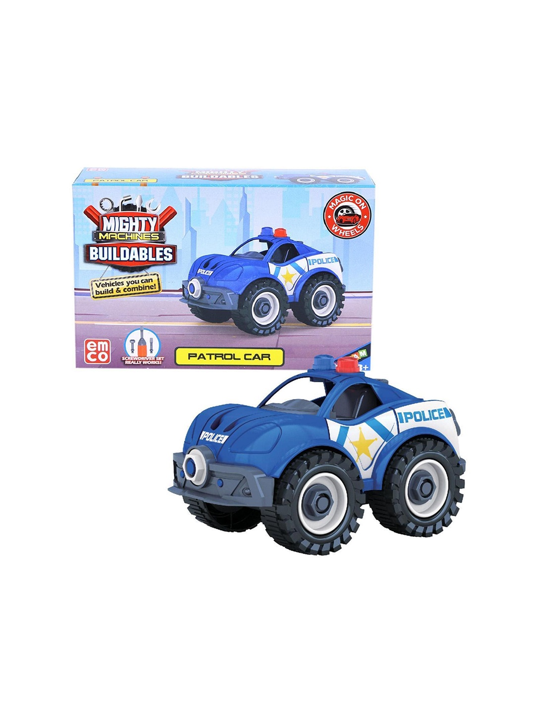 

Mighty Machines Buildables Kids Patrol Toy Car, Blue