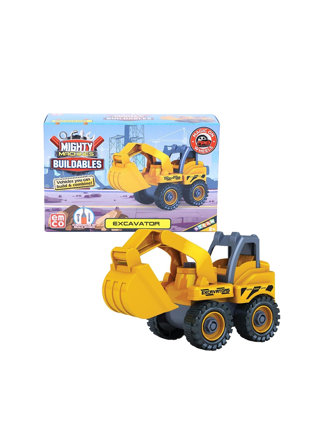 

Mighty Machines Buildables Kids Excavator Toy Vehicle, Yellow