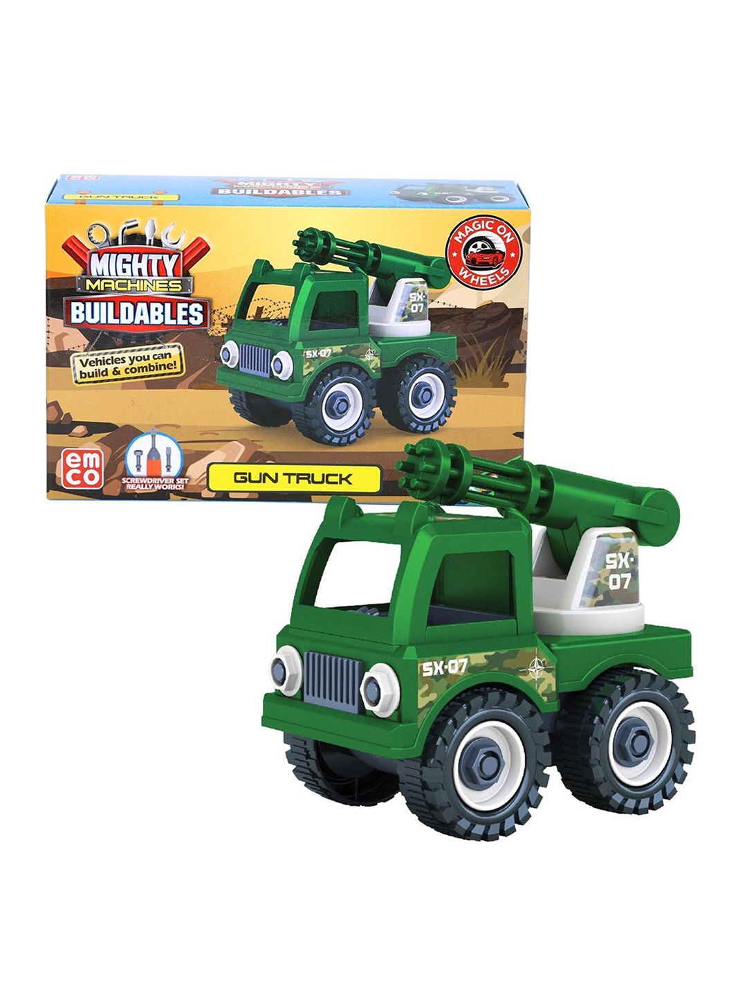 

Mighty Machines Buildables Kids Gun Truck Toy Vehicle, Multi