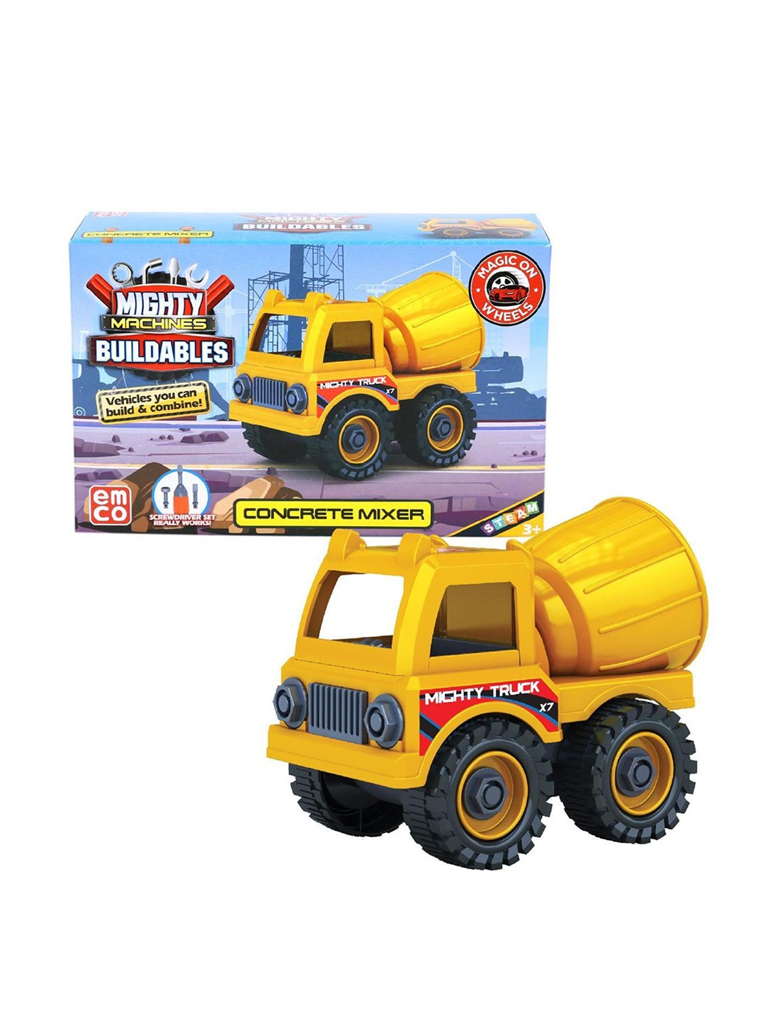 

Mighty Machines Buildable Kids Concrete Mixer Vehicle, Yellow