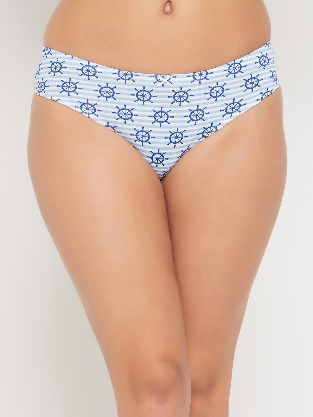 

Clovia Geometric Printed Low-Rise Pure Cotton Thongs, Blue