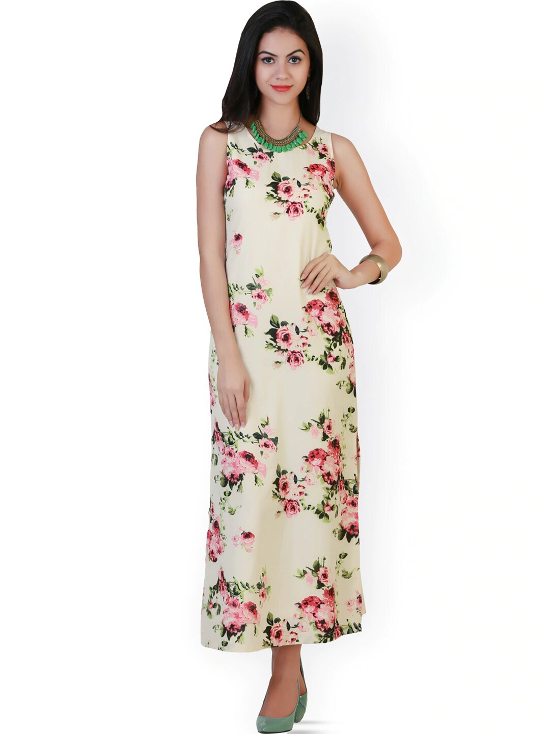 

BAESD Floral Printed Sleeveless Maxi Dress, White