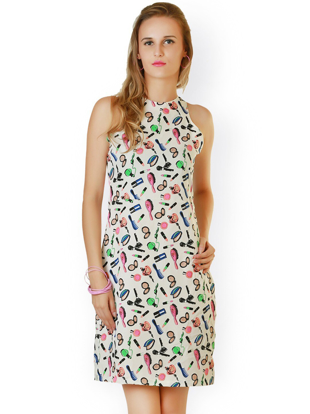 

BAESD Conversational Printed Sheath Dress, White