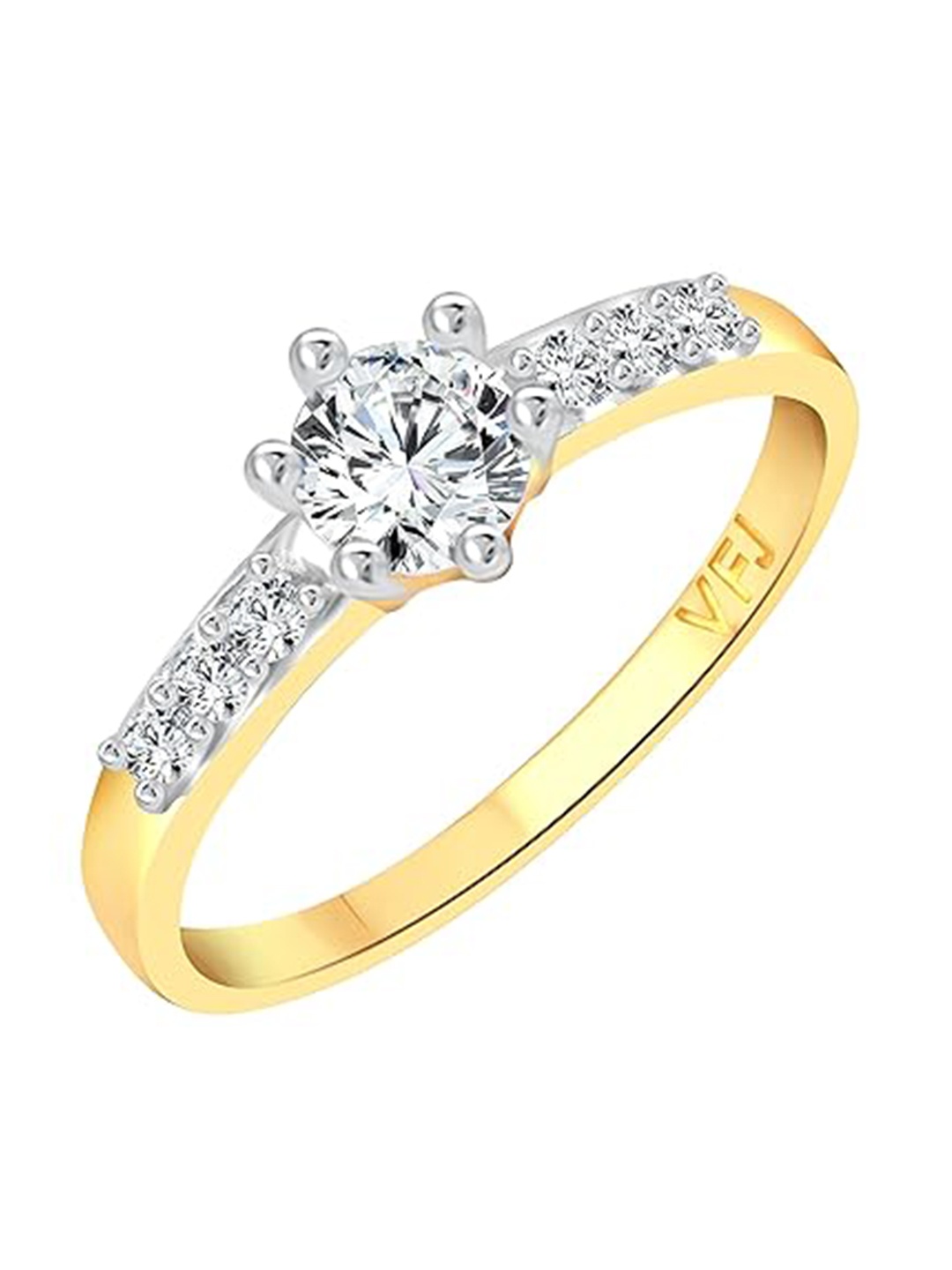 

Vighnaharta Gold -Plated Cubic Zirconia Stone-Studded Finger Ring