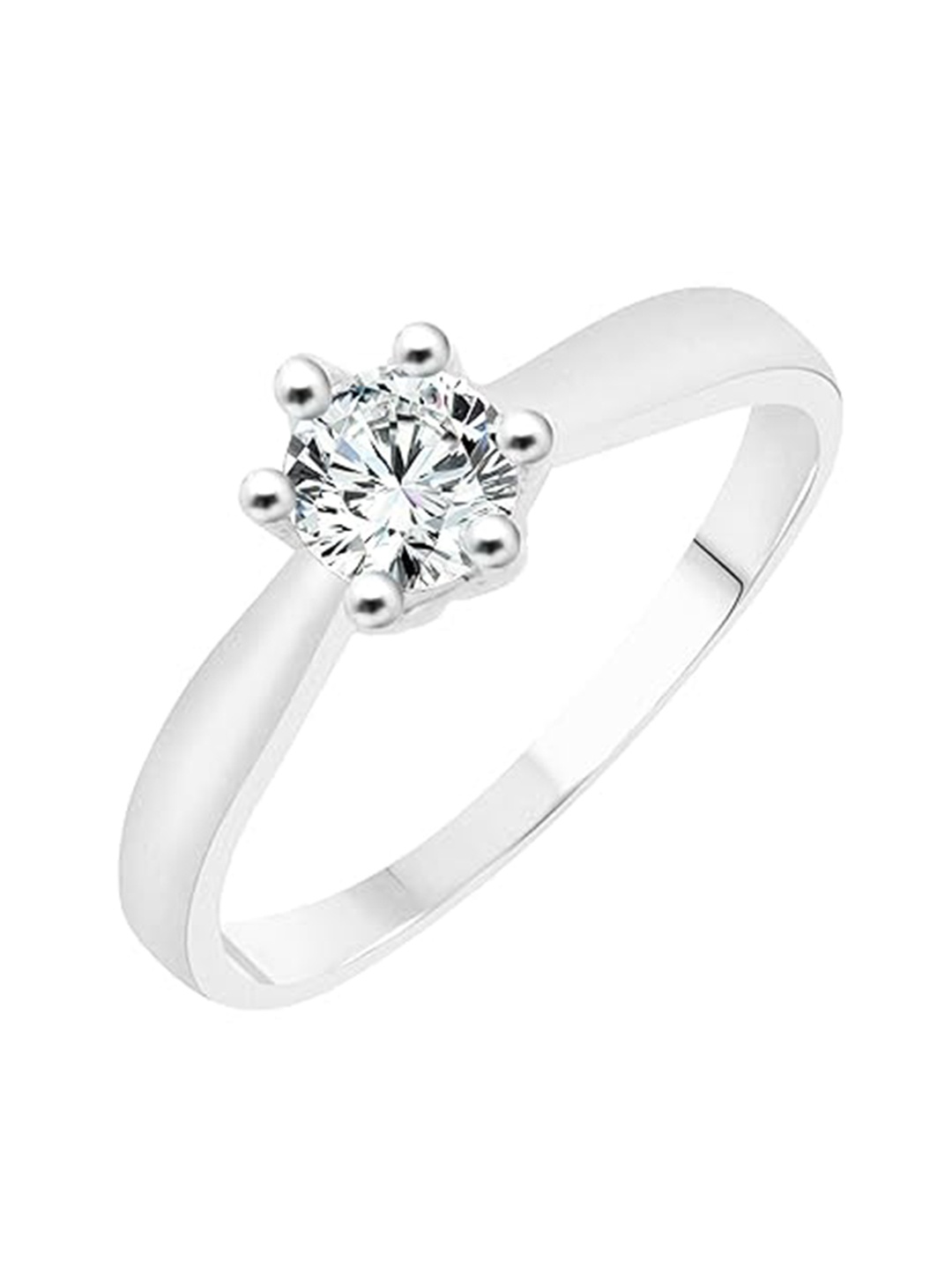 

Vighnaharta Rhodium-Plated CZ-Studded Finger Ring, Silver