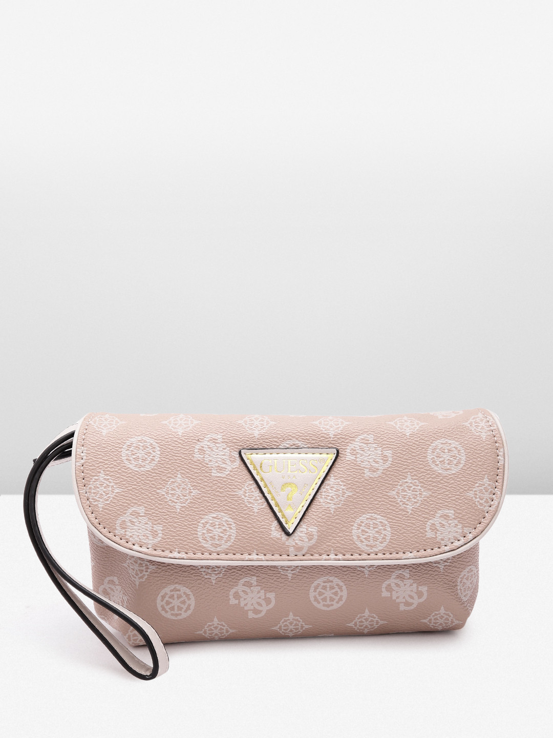

GUESS Brand Logo Print Cosmetic Pouch, Rose