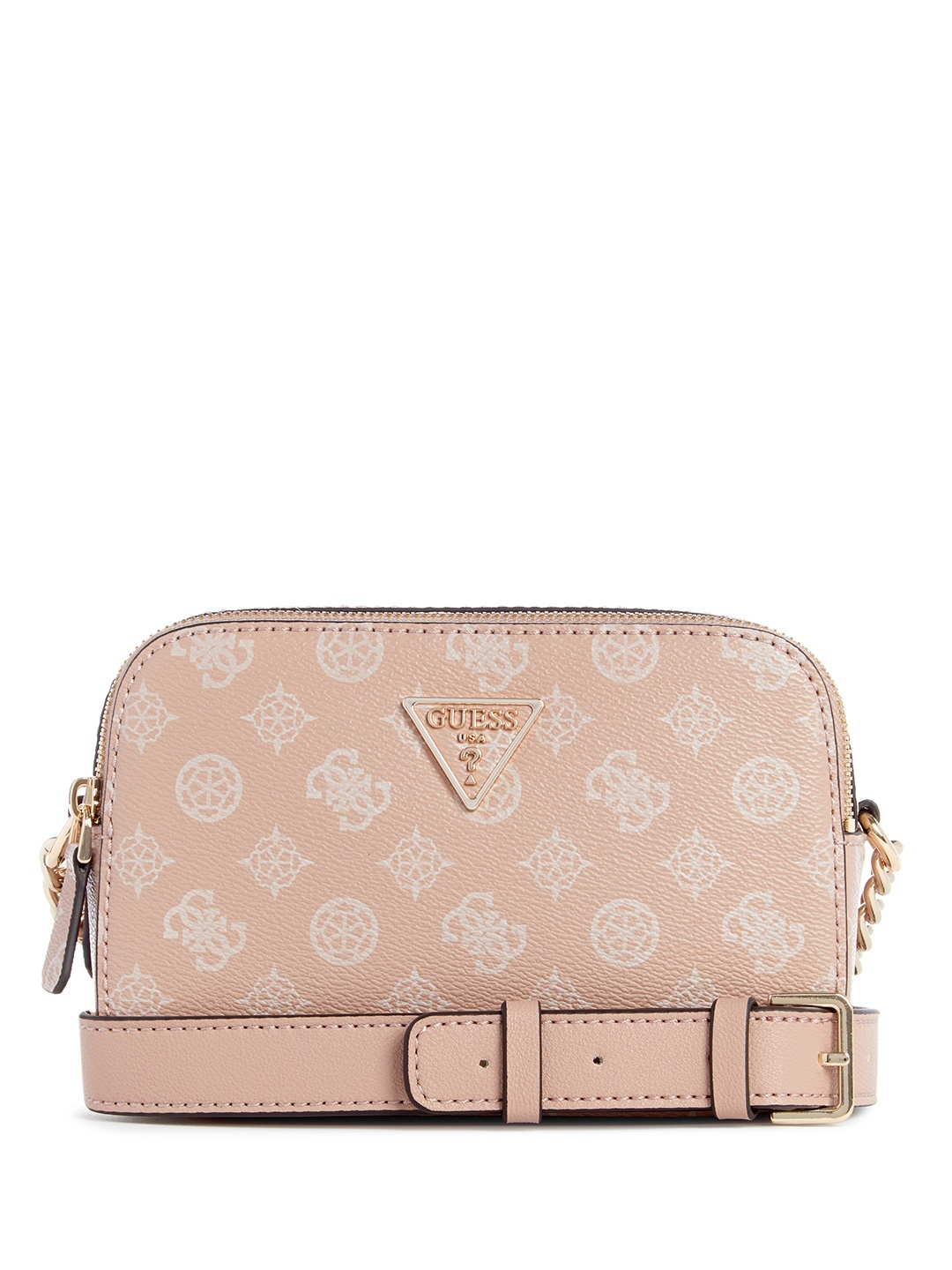 

GUESS Brand Logo Printed Structured Sling Bag, Pink