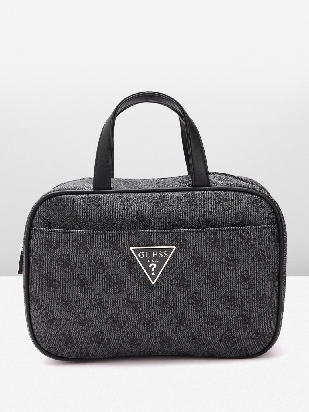 

GUESS Brand Logo Printed Vanity Bag, Black