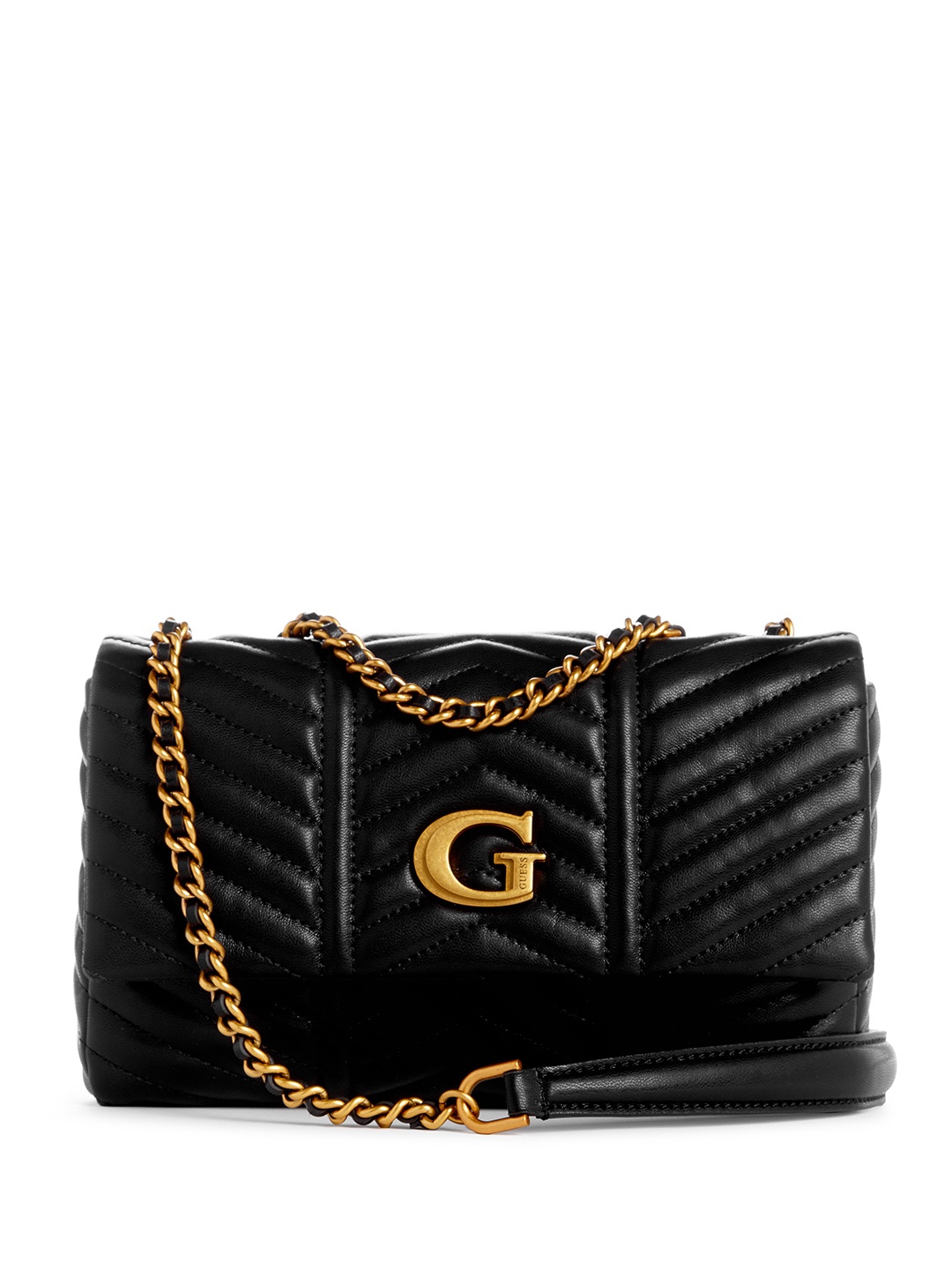 

GUESS Quilted Structured Shoulder Bag, Black