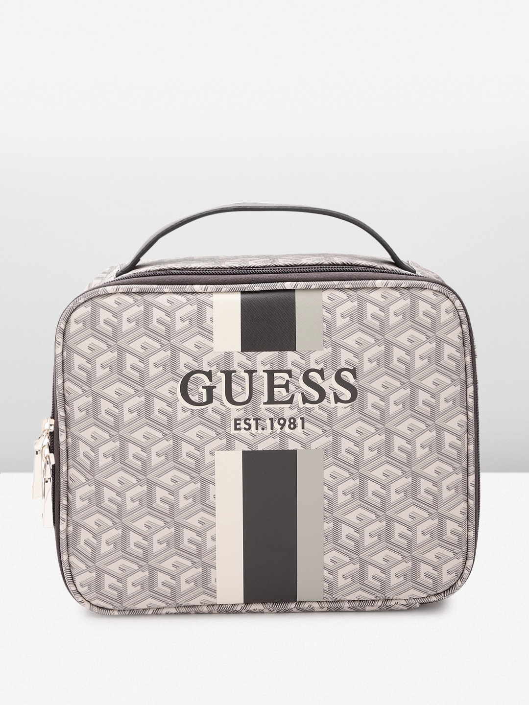 

GUESS Geometric Printed Vanity Bag, Peach