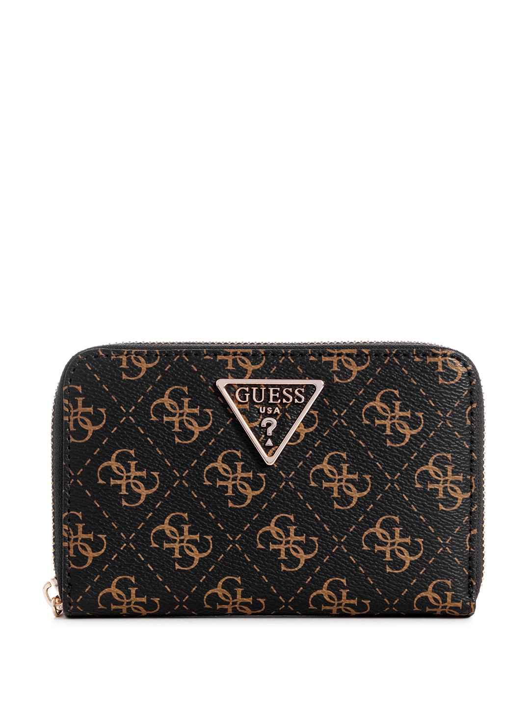 

GUESS Women Brand Logo Print Zip Around Wallet, Brown