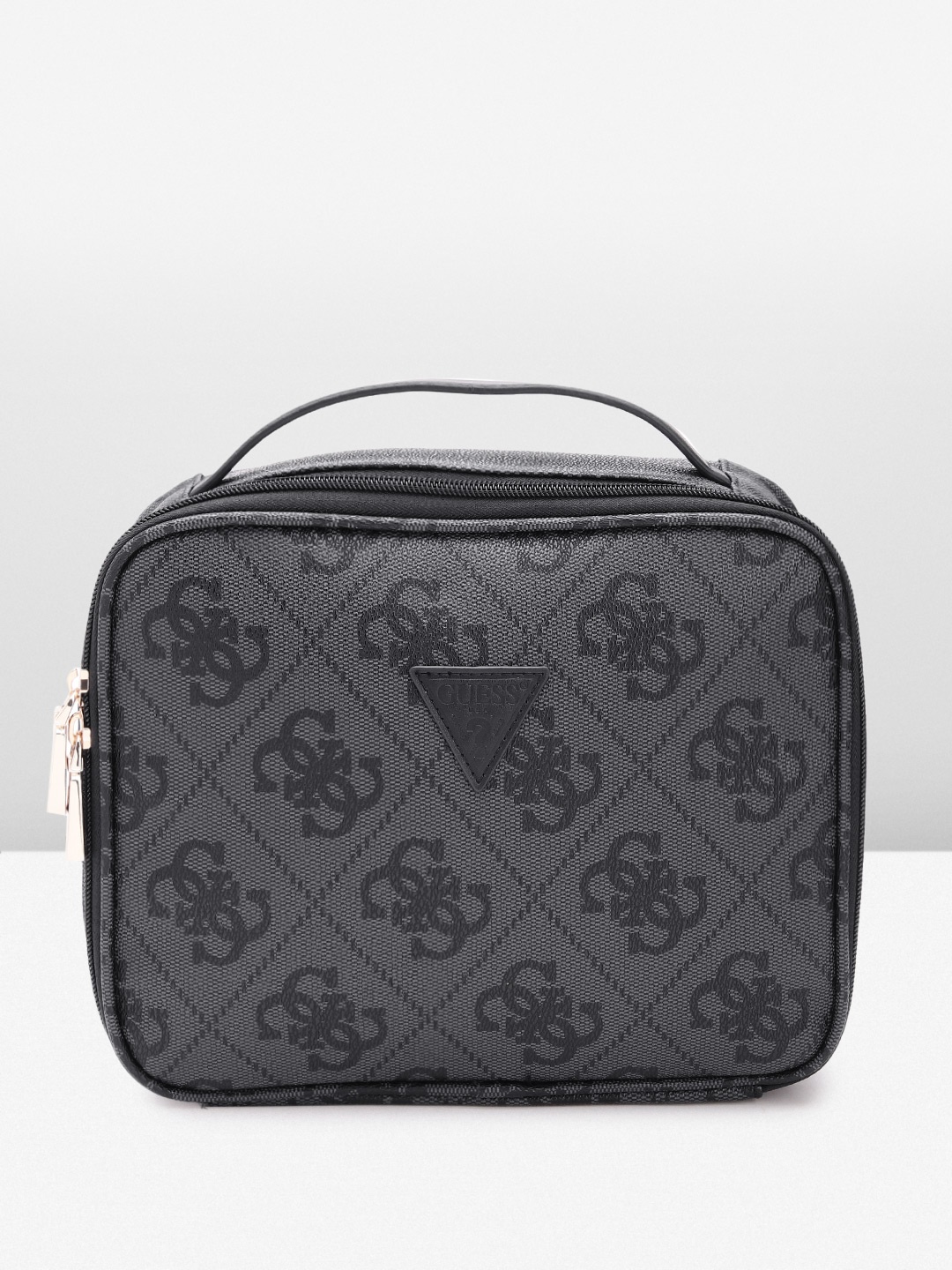 

GUESS Brand Logo Printed Vanity Bag, Coffee brown