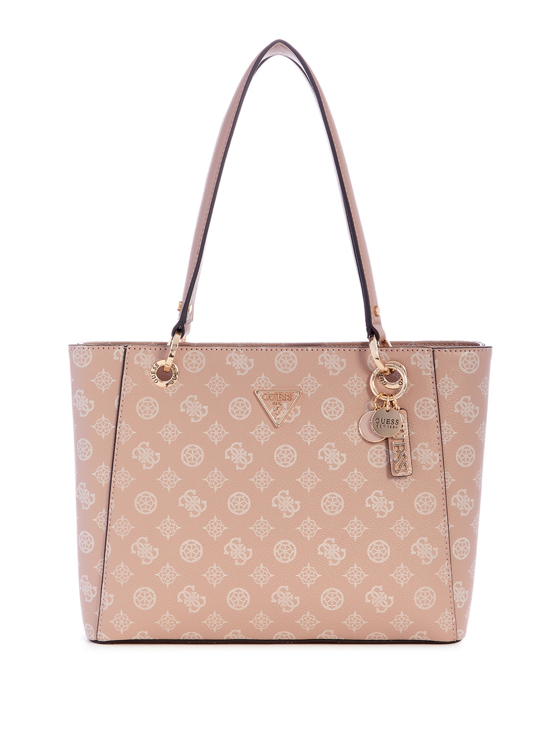 

GUESS Brand Logo Printed Structured Shoulder Bag, Rose